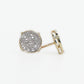 10k Solid Gold 9mm Diamond Cluster Circular Earrings - 50207