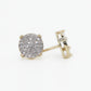 10k Solid Gold 8mm Diamond Mini Cluster Circular Earrings - 50208