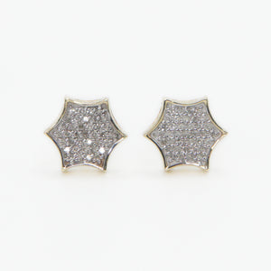 10k Solid Gold 8mm Diamond Spark Earrings - 50210