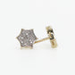 10k Solid Gold 8mm Diamond Spark Earrings - 50210