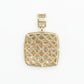 14k Solid Gold Diamond Elevated Baguette Square Pendant - 60304