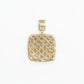 14k Solid Gold Diamond Elevated Baguette Square Pendant - 60304