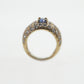 14k Solid Gold Diamond Sapphire Ring - 30205