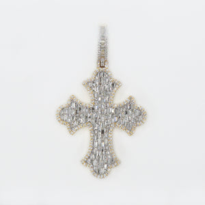 14k Solid Gold VS1 Diamond 3D Chandelier Cross - Cage Back - 60305