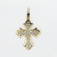 14k Solid Gold VS1 Diamond 3D Chandelier Cross - Cage Back - 60305