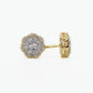 14k Solid Gold 8mm VS1 Diamond 3D Flower Earrings - 50214