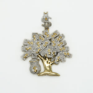 10k Solid Gold Diamond Money Tree Pendant - 60308