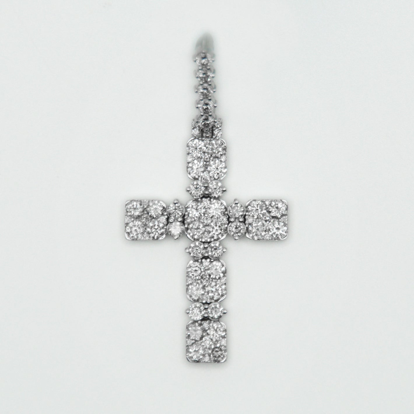 10k Solid Gold VS1 Diamond 1.5" Squared Cluster Cross - 60314