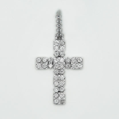 10k Solid Gold VS1 Diamond 1.5" Squared Cluster Cross - 60314