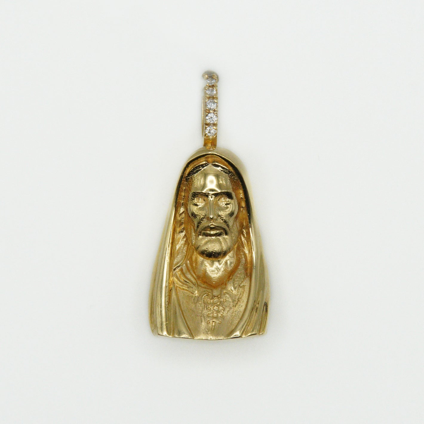 14k Solid Gold Jesus Head Pendant - 60321