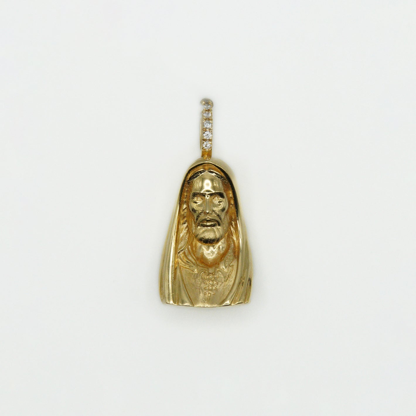 14k Solid Gold Jesus Head Pendant - 60321