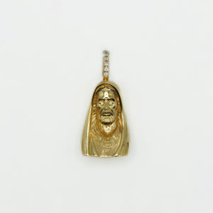 14k Solid Gold Jesus Head Pendant - 60321