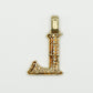 14k Solid Gold Diamond Letter "L" Pendant - 60327