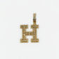 14k Solid Gold Diamond Capital Letter "H" Pendant - 60329