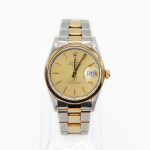 Rolex Date 34mm - Gold & Stainless Steel - Gold Dial - 40066