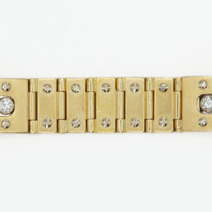 14k Solid Gold 12mm Triple Diamond Bracelet - 20160