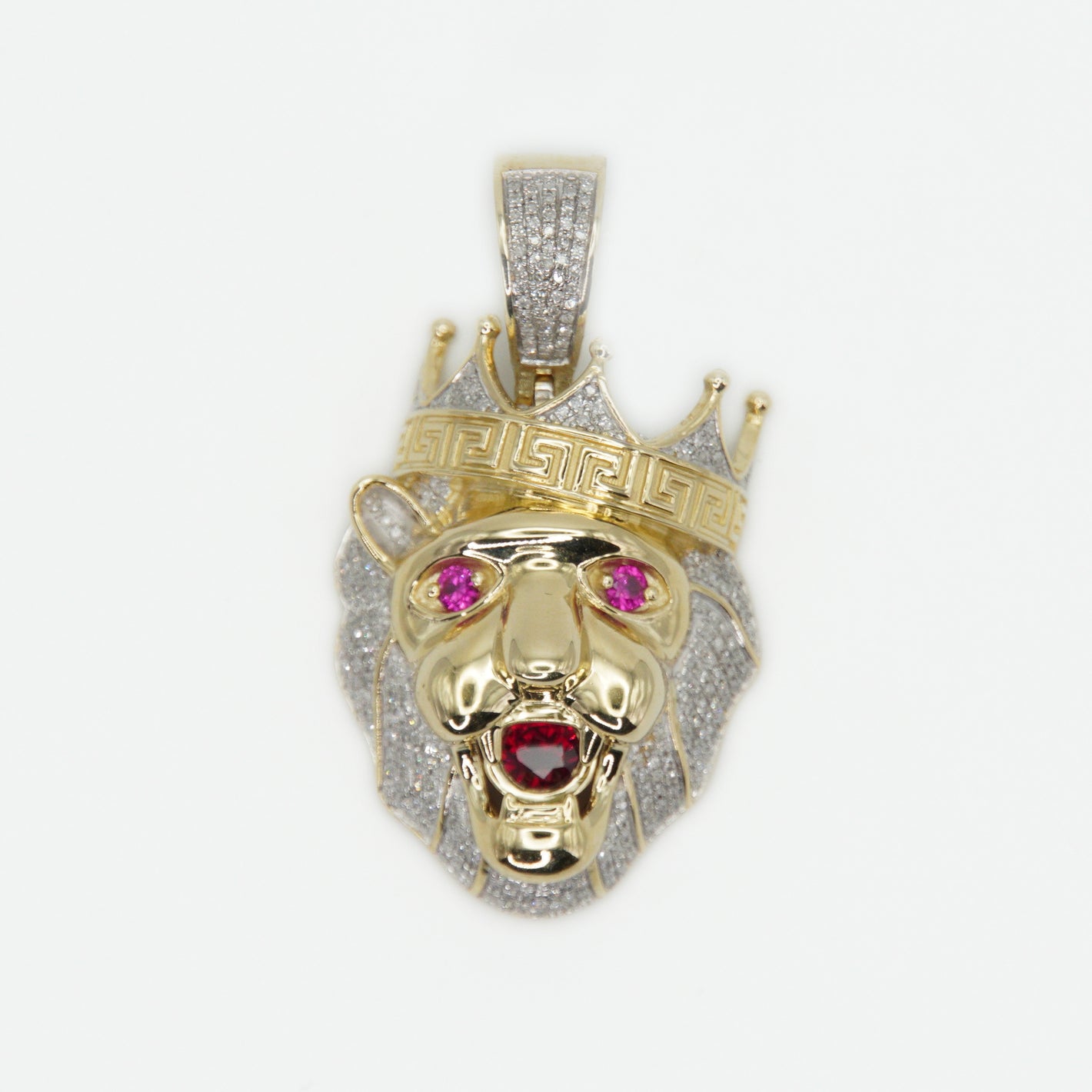 10k Solid Gold Diamond Lion King Pendant - 60331