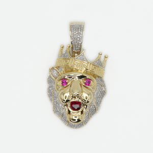 10k Solid Gold Diamond Lion King Pendant - 60331