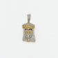 10k Solid Gold Diamond Mini Cuban Crown Jesus Head - 60343