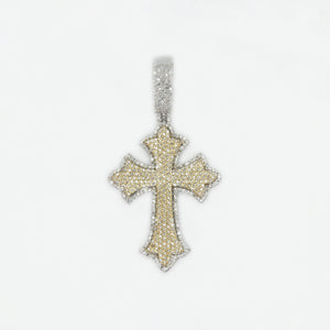 10k Solid Gold Diamond 1.75" Elevated Pointer Cross - 60332