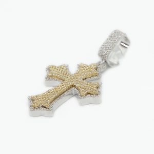 10k Solid Gold Diamond 1.75" Elevated Pointer Cross - 60332