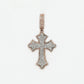 10k Solid Gold Diamond 1.75" Elevated Pointer Cross - 60332