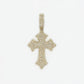 10k Solid Gold Diamond 1.75" Elevated Pointer Cross - 60332