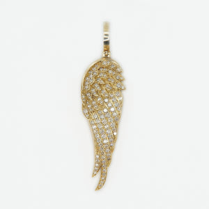 10k Solid Gold Diamond Wing Pendant - 60335