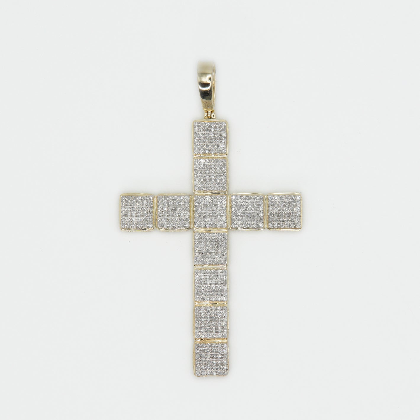 10k Solid Gold Diamond 2.5” Square Cross - 60337