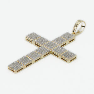 10k Solid Gold Diamond 2.5” Square Cross - 60337