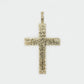 10k Solid Gold Diamond 2.5” Square Cross - 60337