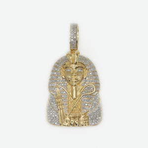 10k Solid Gold Diamond King Tut Pendant - 60336