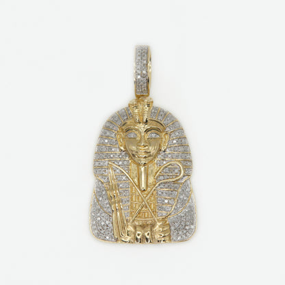 10k Solid Gold Diamond King Tut Pendant - 60336