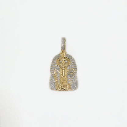 10k Solid Gold Diamond King Tut Pendant - 60336