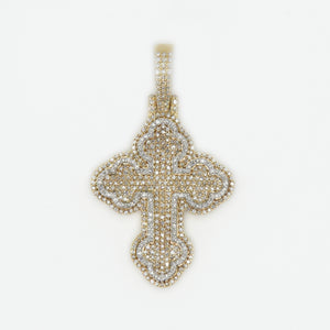 10k Solid Gold 1.75" Diamond 3D Motif Cross - 60338