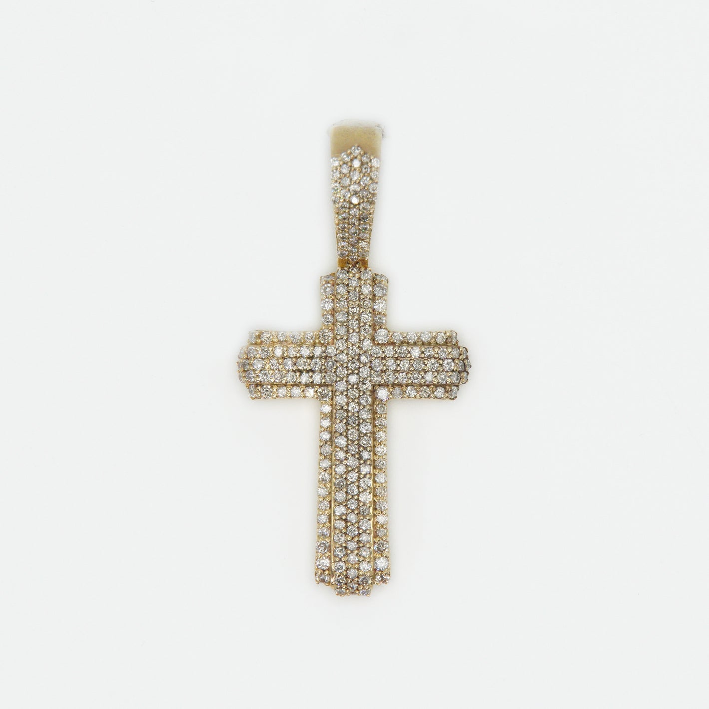 10k Solid Gold Diamond Elevated Cross - 60340