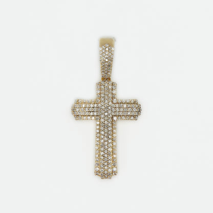 10k Solid Gold Diamond Elevated Cross - 60340