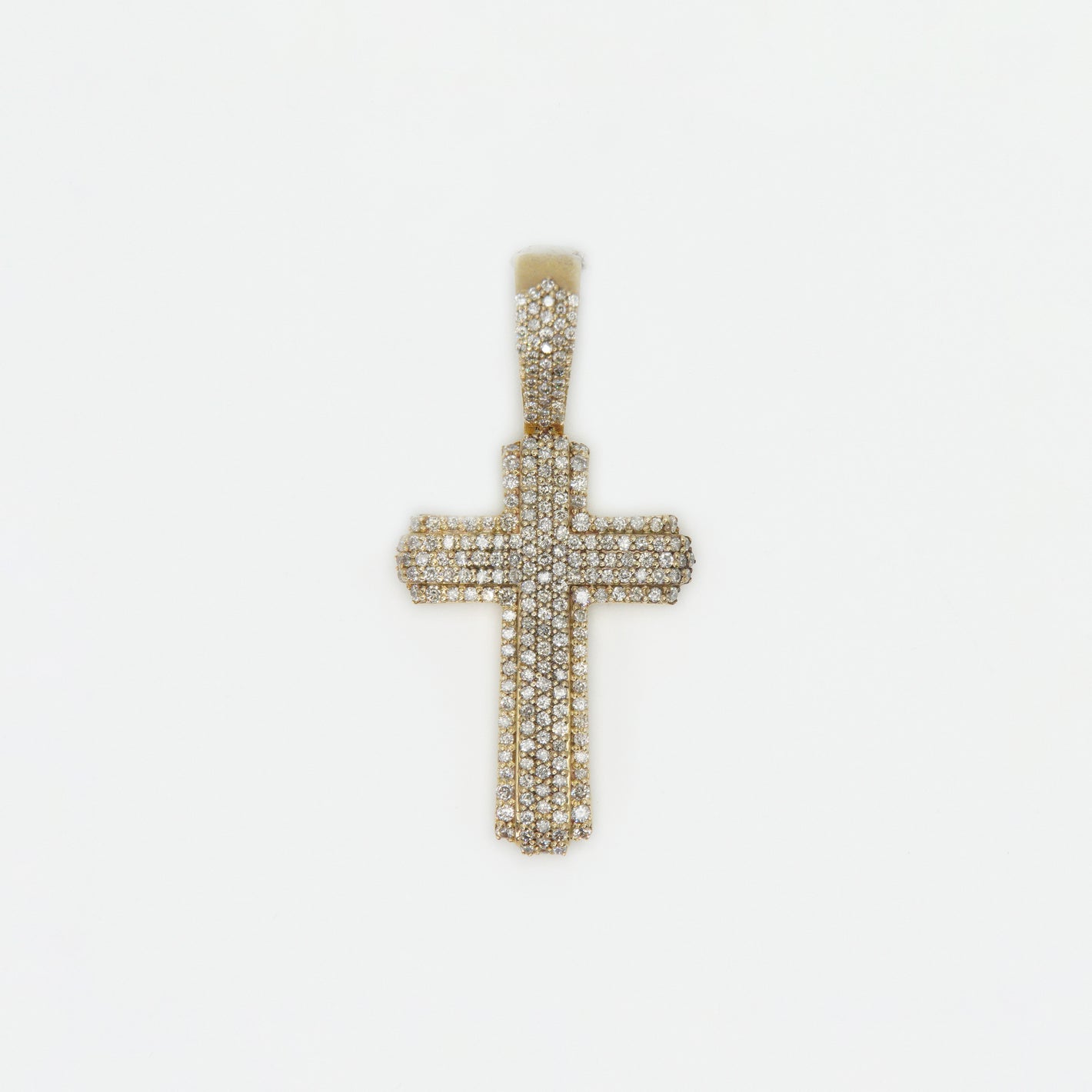 10k Solid Gold Diamond Elevated Cross - 60340