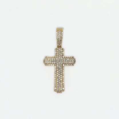 10k Solid Gold Diamond Elevated Cross - 60340