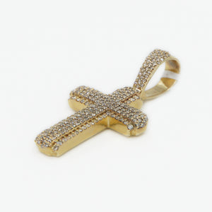 10k Solid Gold Diamond Elevated Cross - 60340