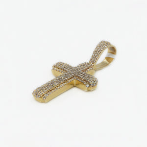 10k Solid Gold Diamond Elevated Cross - 60340