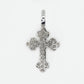 10k Solid White Gold Diamond 2" Motif Cross - 60341