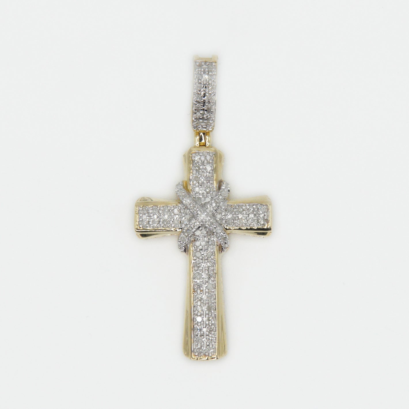 10k Solid Gold Diamond X Cross - 60339