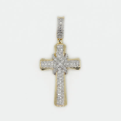 10k Solid Gold Diamond X Cross - 60339