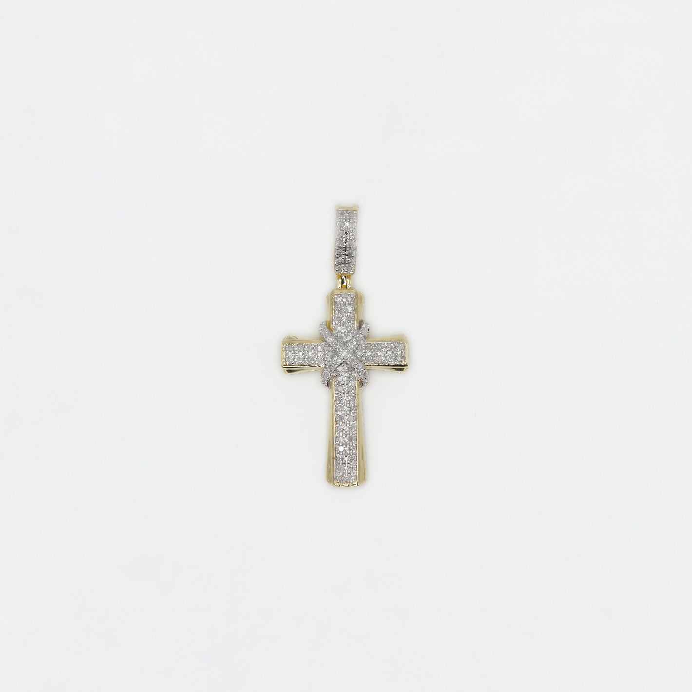 10k Solid Gold Diamond X Cross - 60339