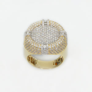 10k Solid Gold VS1 Diamond Baguette Cluster Circular Ring - 30212