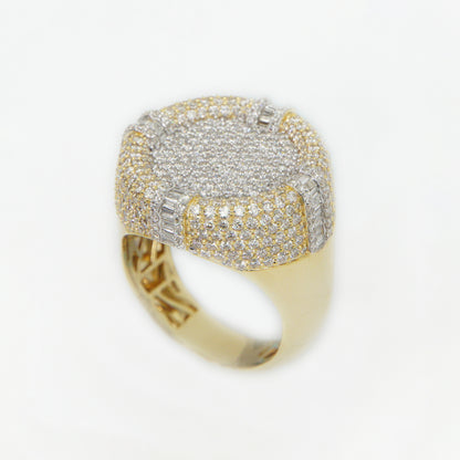 10k Solid Gold VS1 Diamond Baguette Cluster Circular Ring - 30212