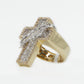 10k Solid Gold VS1 Diamond Baguette Thorn Cross Ring - 30213