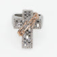 10k Solid Gold VS1 Diamond Baguette Thorn Cross Ring - 30213