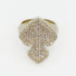 10k Solid Gold Diamond Pointer Cross Ring - 30222